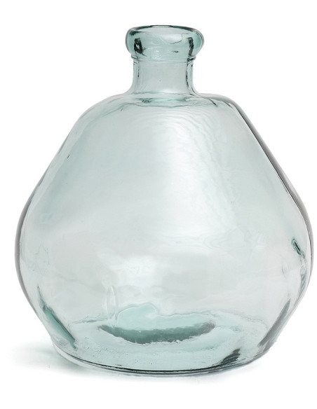 Grand Vase organique Dame-jeanne Hauteur 50 cm Verre recyclé Bleu Transparent The Bola 