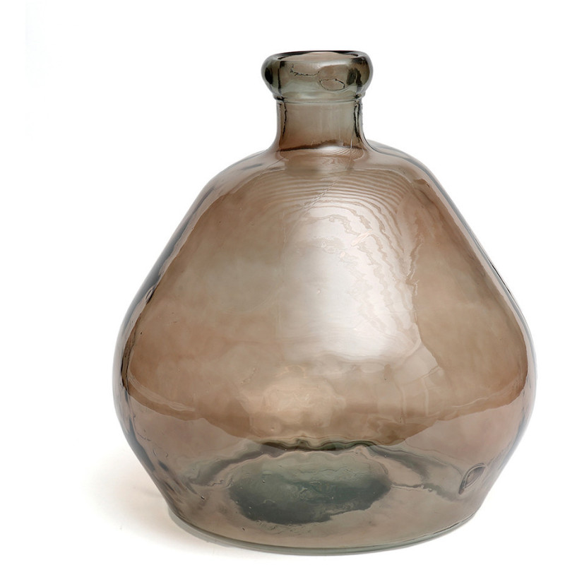 Grand Vase organique Dame-jeanne Hauteur 50 cm Verre recyclé Beige Transparent The Bola 