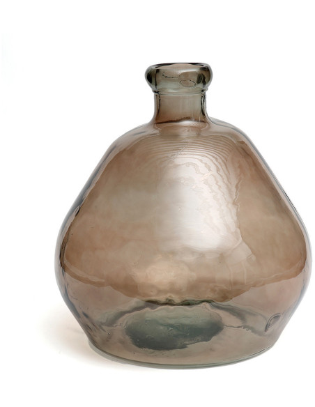 Grand Vase organique Dame-jeanne Hauteur 50 cm Verre recyclé Beige Transparent The Bola 