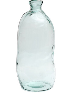 Grand Vase organique Bouteille Hauteur 73 cm Verre recyclé Bleu Transparent The Jinsuo 