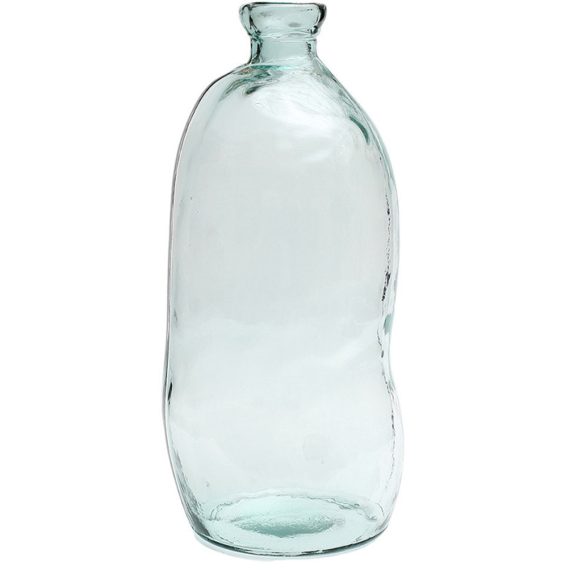 Grand Vase organique Bouteille Hauteur 73 cm Verre recyclé Bleu Transparent The Jinsuo 