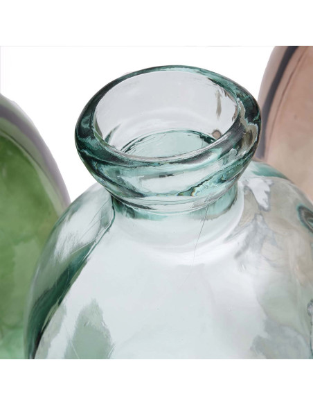 Grand Vase organique Bouteille Hauteur 73 cm Verre recyclé Bleu Transparent The Jinsuo 