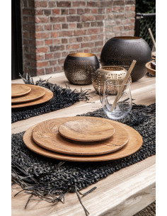 Grand Photophore ajouré oriental chic boule 22 cm Métal Noir Doré The Pierced Ball 