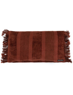 Housse de coussin Rectangulaire 50x30 en Velours Bordeaux avec franges Motif rayé The Oh My Gee 