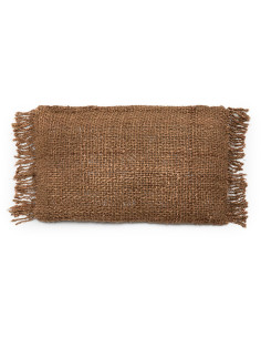 Housse de coussin Rectangulaire 50x30 en Coton Brun avec franges The Oh My Gee 