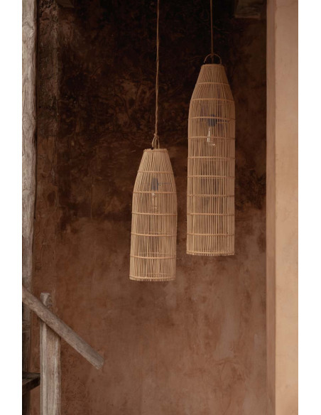 Abat-jour pour suspension 22 cm Rotin Naturel The Fish Trap 