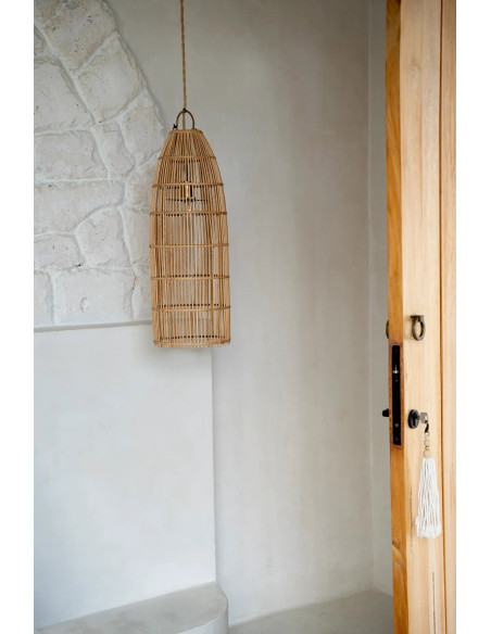 Abat-jour pour suspension 22 cm Rotin Naturel The Fish Trap 