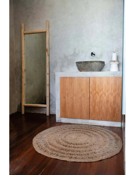 Tapis Rond 100 cm en Raphia Sisal Palmier Naturel The Seagrass 