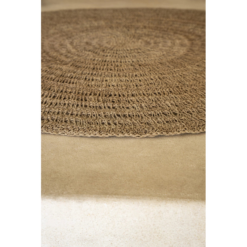 Tapis Rond 100 cm en Raphia Sisal Palmier Naturel The Seagrass 