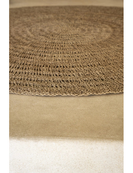 Tapis Rond 100 cm en Raphia Sisal Palmier Naturel The Seagrass 