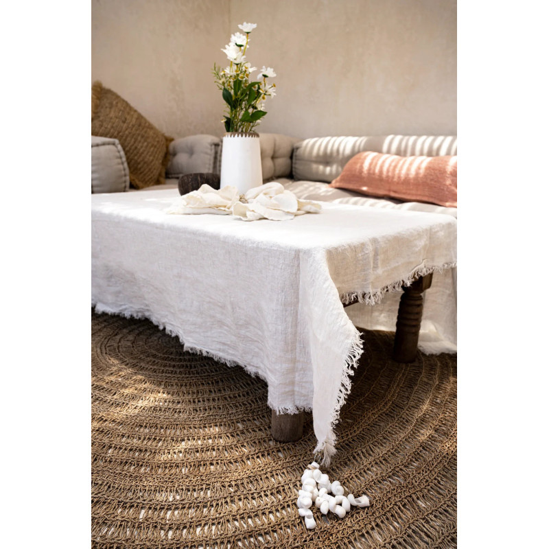Tapis Rond 100 cm en Raphia Sisal Palmier Naturel The Seagrass 
