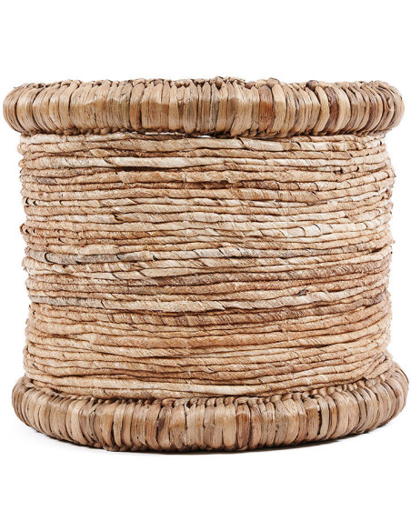 Panier de rangement bohème Rond 38 cm Jacinthe d'eau Feuille de bananier Naturel Tressé The Chuka 