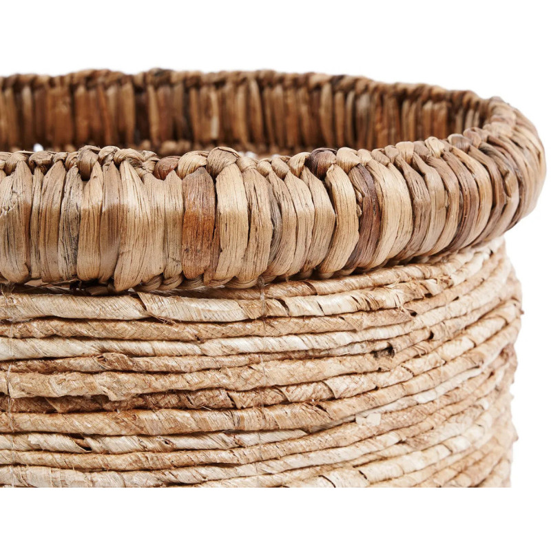 Panier de rangement bohème Rond 38 cm Jacinthe d'eau Feuille de bananier Naturel Tressé The Chuka 