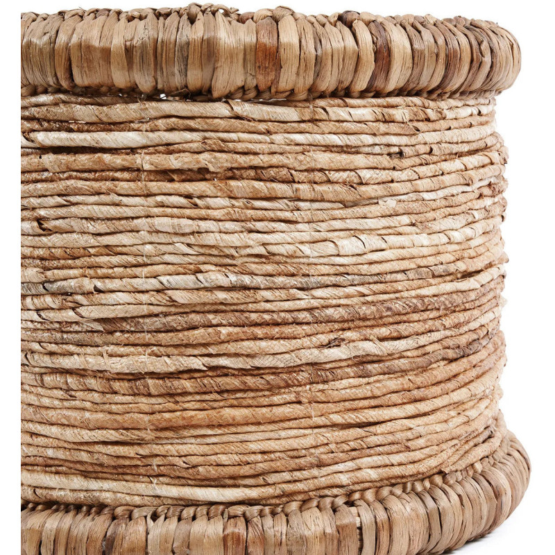 Panier de rangement bohème Rond 38 cm Jacinthe d'eau Feuille de bananier Naturel Tressé The Chuka 