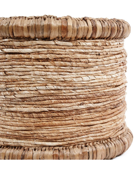 Panier de rangement bohème Rond 38 cm Jacinthe d'eau Feuille de bananier Naturel Tressé The Chuka 