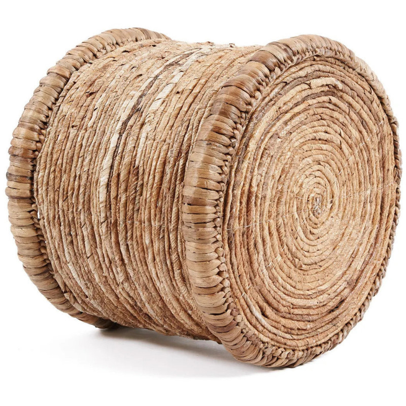 Panier de rangement bohème Rond 38 cm Jacinthe d'eau Feuille de bananier Naturel Tressé The Chuka 