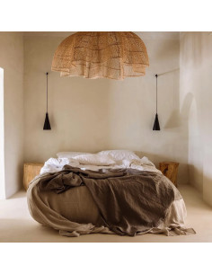 Abat-jour suspension en rotin naturel beige 150 x 150 x 103 cm The Whipped Bazar Bizar - 2