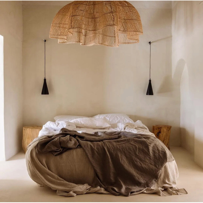 Abat jour original XXL pour suspension 150 cm en Rotin Naturel The Whipped 