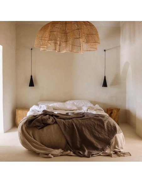 Abat jour original XXL pour suspension 150 cm en Rotin Naturel The Whipped 