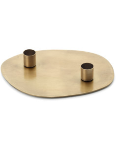 Bougeoir design chic organique 2 bougies Métal Doré The Glowpad 