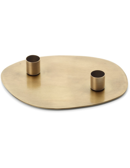 Bougeoir design chic organique 2 bougies Métal Doré The Glowpad 