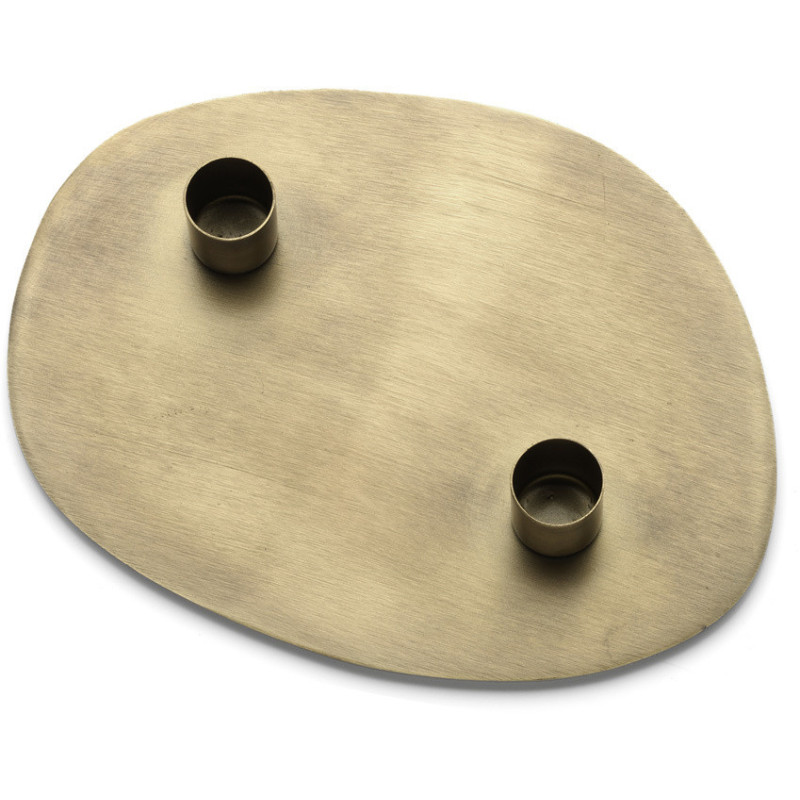 Bougeoir design chic organique 2 bougies Métal Doré The Glowpad 