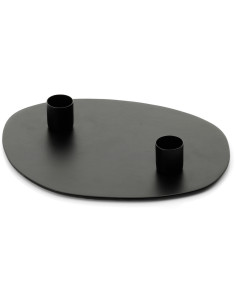 Bougeoir design chic organique 2 bougies Métal Noir The Glowpad 