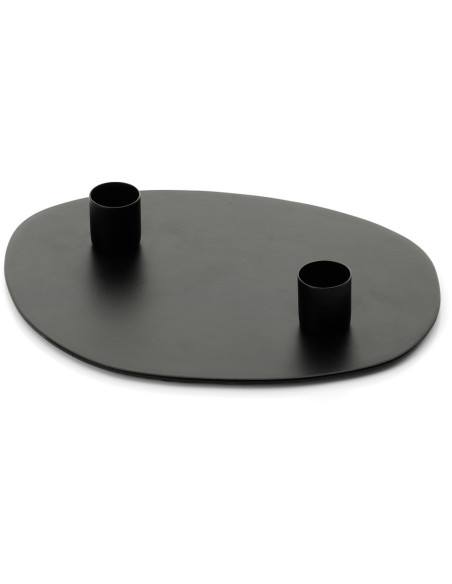 Bougeoir design chic organique 2 bougies Métal Noir The Glowpad 