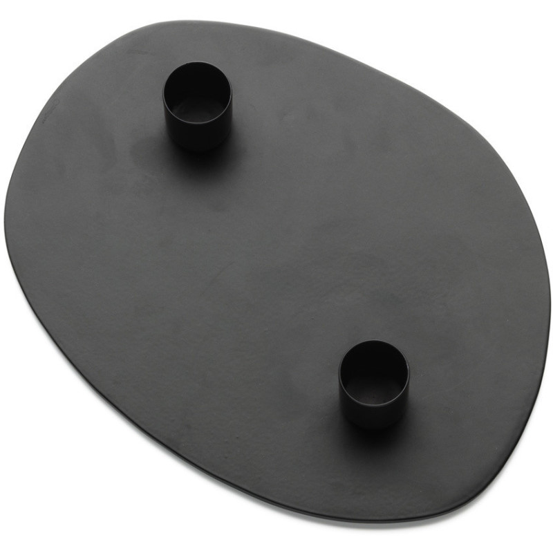Bougeoir design chic organique 2 bougies Métal Noir The Glowpad 
