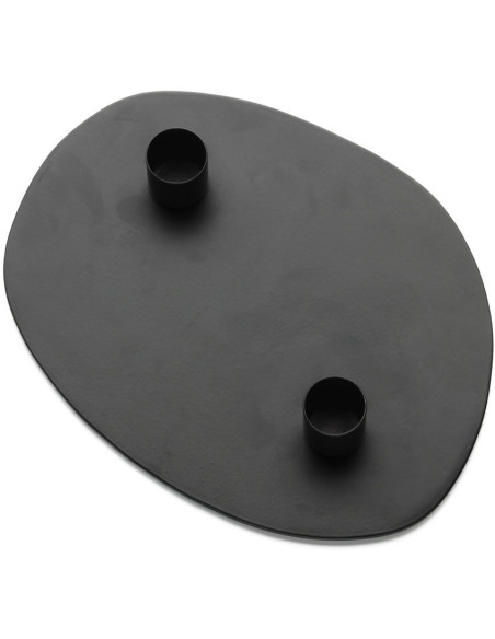 Bougeoir design chic organique 2 bougies Métal Noir The Glowpad 