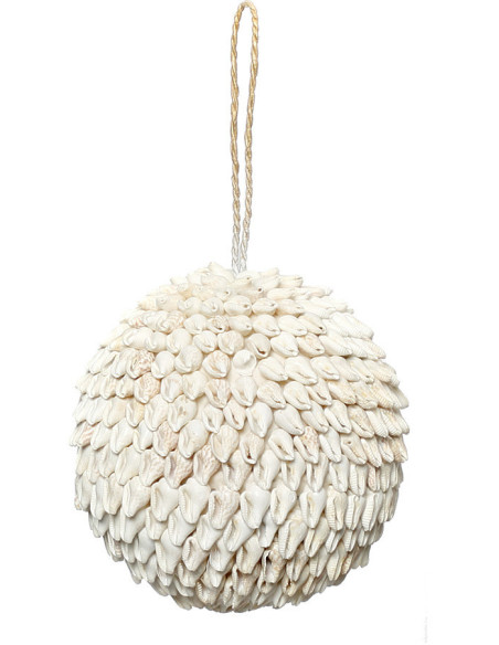 Déco originale à suspendre Bulles 9 cm en Coquillage Blanc The Shell 