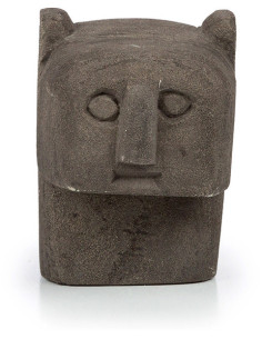 Statuette déco primitive ethnique Hauteur 9 cm Grès Gris The Sumba Stone 