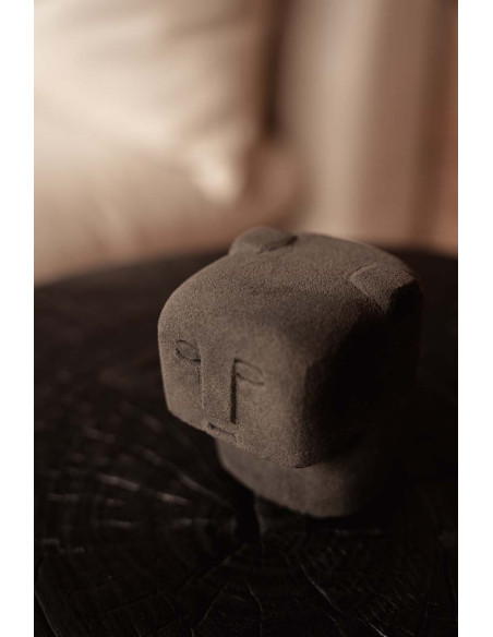 Statuette déco primitive ethnique Hauteur 9 cm Grès Gris The Sumba Stone 