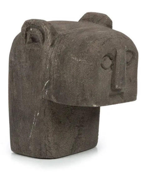 Statuette déco primitive ethnique Hauteur 9 cm Grès Gris The Sumba Stone 