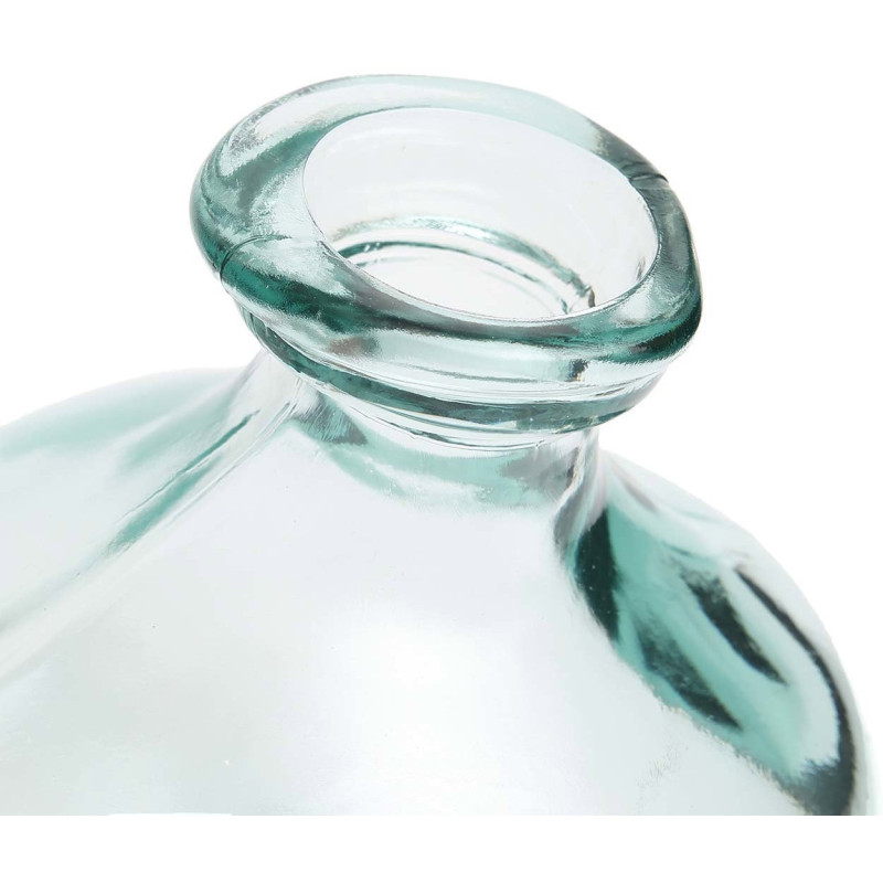 Petit Vase organique Boule Hauteur 18 cm Verre recyclé Bleu Transparent The Xiao 