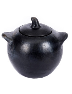 Petit Pot à épices avec couvercle Terre cuite Noir Effet brulé The Burned 