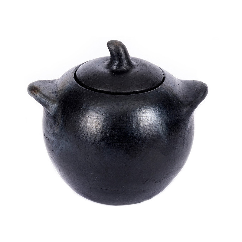 Petit Pot à épices avec couvercle Terre cuite Noir Effet brulé The Burned 