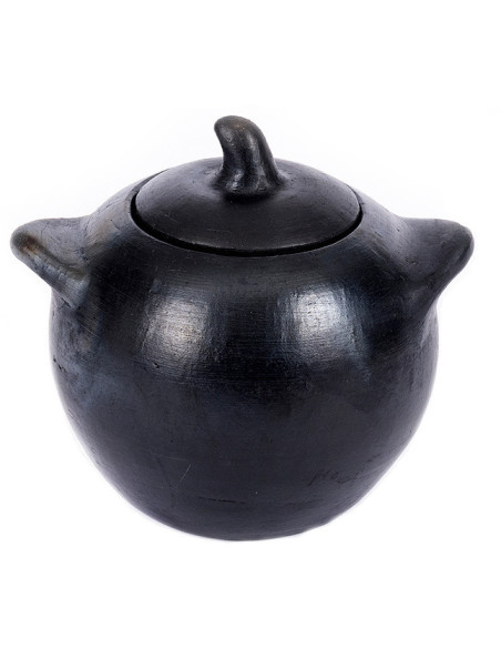 Petit Pot à épices avec couvercle Terre cuite Noir Effet brulé The Burned 