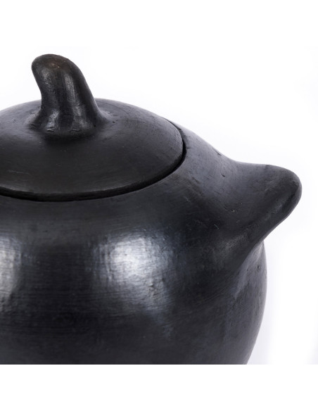 Petit Pot à épices avec couvercle Terre cuite Noir Effet brulé The Burned 