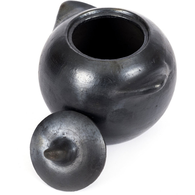 Petit Pot à épices avec couvercle Terre cuite Noir Effet brulé The Burned 