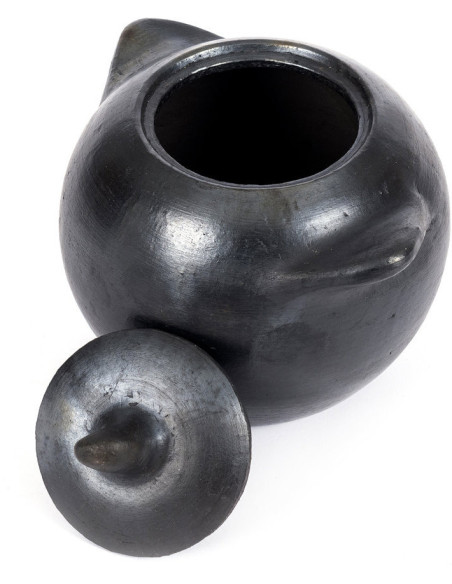 Petit Pot à épices avec couvercle Terre cuite Noir Effet brulé The Burned 