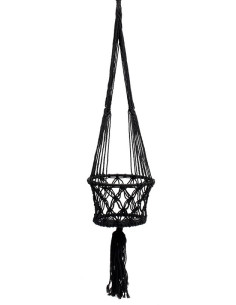 Porte plante original à suspendre Macramé Diamètre 20 cm en Coton Noir The Macrame 