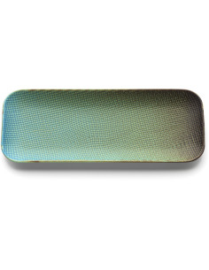 Assiette plate japonaise wabi-sabi Rectangulaire 30 cm Céramique Bleu lagon The Lagoon 