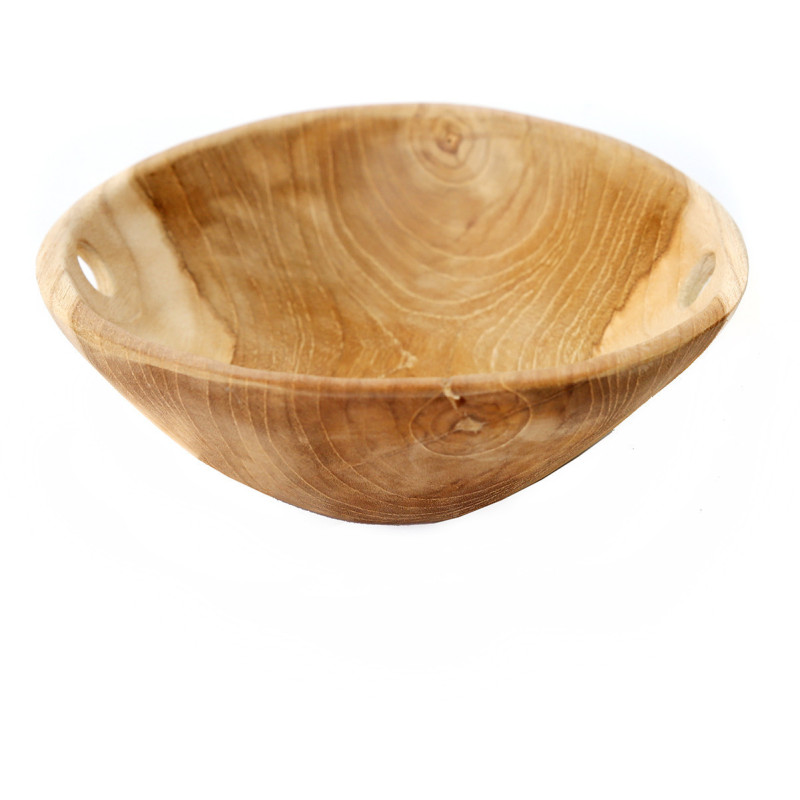 Corbeille à fruits originale Ronde 20 cm en Bois de teck Naturel The Bowl Tray 