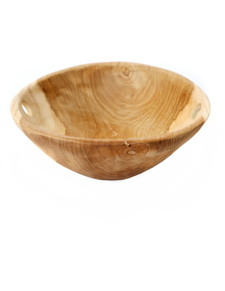 Corbeille à fruits originale Ronde 20 cm en Bois de teck Naturel The Bowl Tray 