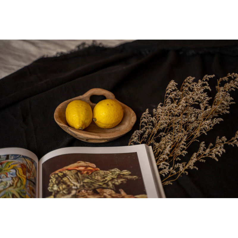 Corbeille à fruits originale Ronde 20 cm en Bois de teck Naturel The Bowl Tray 