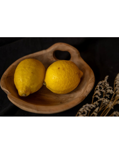 Corbeille à fruits originale Ronde 20 cm en Bois de teck Naturel The Bowl Tray 