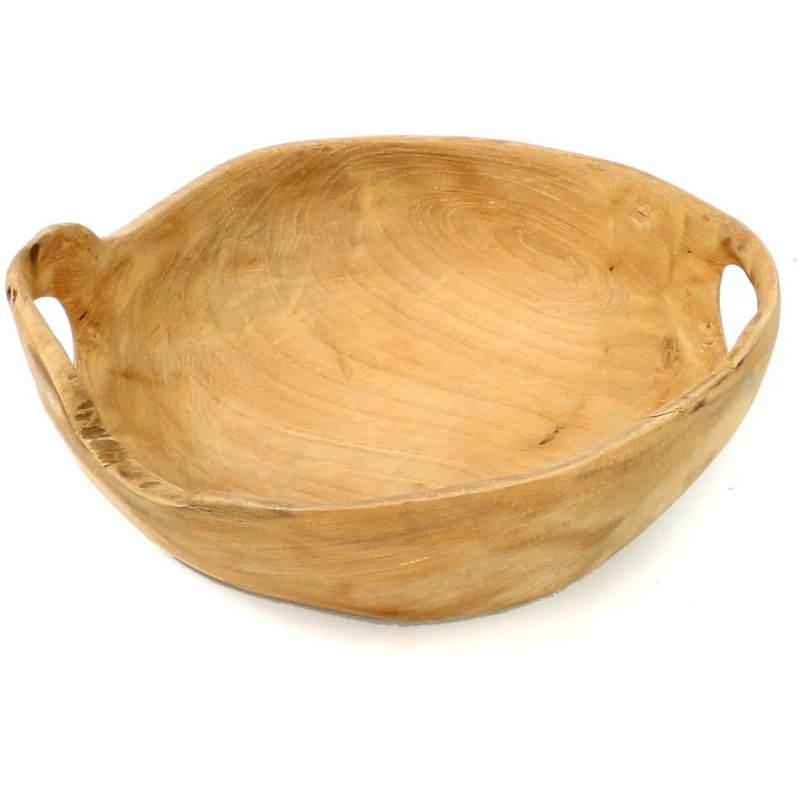Corbeille à fruits originale Ronde 20 cm en Bois de teck Naturel The Bowl Tray 