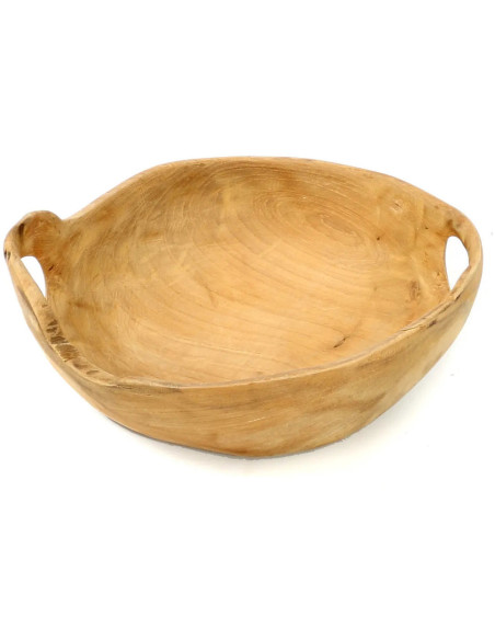 Corbeille à fruits originale Ronde 20 cm en Bois de teck Naturel The Bowl Tray 