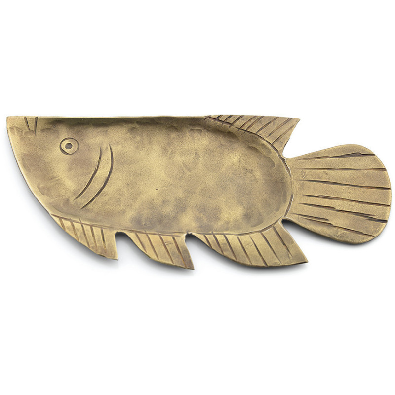Petit Plateau original Poisson 24 cm Laiton Doré The Catch 